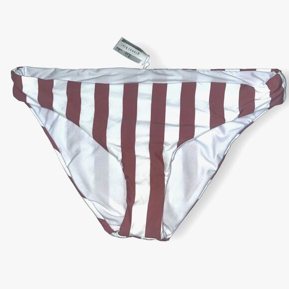 Gianni Bini Candy Stripe Swim Bikini Bottoms | Sz XL, White/Pink NEW! - Picture 3 of 8